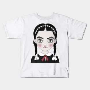 Wednesday Addams cartoon Kids T-Shirt